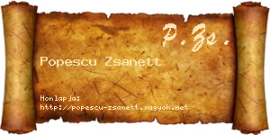 Popescu Zsanett névjegykártya